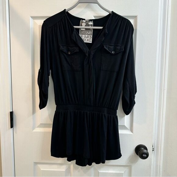 Revolve Malik Romper in Black Young, Fabulous & Broke size XS - Picture 2 of 11